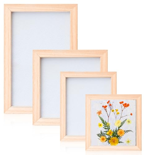 TFLPUO 4 piezas de papel para hacer papel de fabricación de papel, marco de mezcla, flores secas, madera, impresión de pantalla, marco de papel, fabricación de papel para manualidades de papel