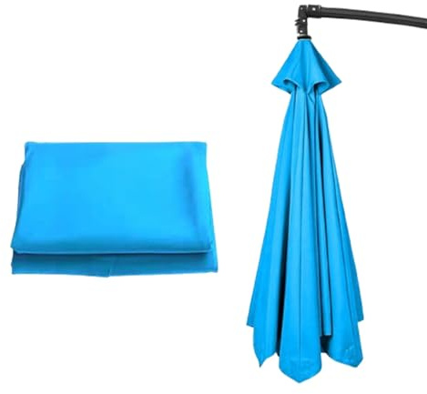 Tela de Repuesto para Sombrilla, 200/270/300cm Tamaños opcionales, Tela premium con resistencia UV,Azul del lago,6 COSTILLAS: 200 cm/6,5 pies