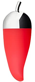Alessi Piccantino JHT02 - Sminuzza-Peperoncino di Design in Acciaio Inossidabile e Gomma Siliconata, Rosso e Argento