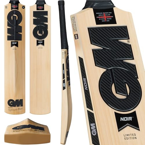 GM | Noir English Willow Cricket Bat | DXM, ToeTek and NOW! | Full Blade & Delta Options | Mens SH Full Size Suitable for Players 175cm / 5' 9 & over | Gunn & Moore