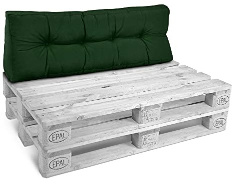 Beautissu Rückenkissen Palettenkissen Outdoor gepolsterte Auflagen Lounge | 120x40cm Grün für Europaletten Palettensofa Kissen Palettenmöbel Palettenpolster Paletten Palettenauflage Gartenlounge Style