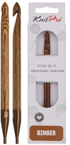 KnitPro Ginger Afghanische/Tunesische Häkelnadel | 9mm