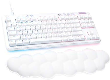 Logitech G G713 Clavier Gamer Filaire Mécanique Avec Éclairage RGB LIGHTSYNC, Interrupteurs Tactiles (GX Brown) et Repose-Poignet Pour Clavier, Compatible PC et Mac, Français AZERTY - Blanc