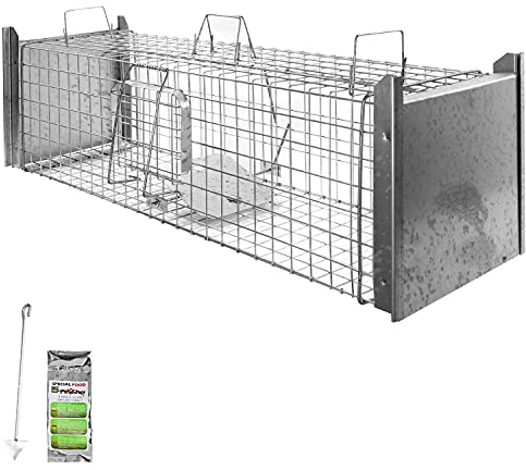 Petigi Animales Humane Trampa Jaula Captura Ratones Ratas Conejos Topos Martas Castores Tejones, Dimensiones/Modelo:Stable 1 (120 x 34 x 34 cm)