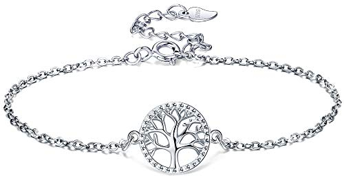 Lydreewam Lebensbaum Armband für Damen 925 Sterling Silber Armkette mit Geschenkbox für Weihnachten Geburtstag Muttertag, verstellbar 16+3 cm