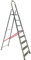 Escalera de Aluminio doméstica Ligera y Resistente, Apertura en Tijera, Plegable, con Cinta de Seguridad y peldaños de 8cm antideslzantes, 8 PELDAÑOS