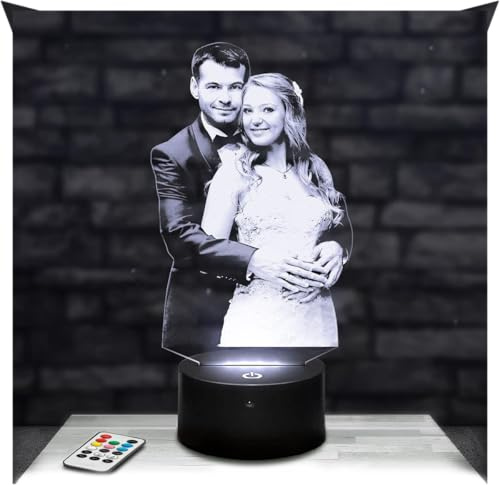 Lampephoto.fr - Personalisierte lampe mit foto und text durch Lasergravur. Geburtstagsgeschenk fotolampe Geschenkidee für weihnachten. Geschenk für Mann und Frau. 3D lampe mit Bild. Fotogeschenk