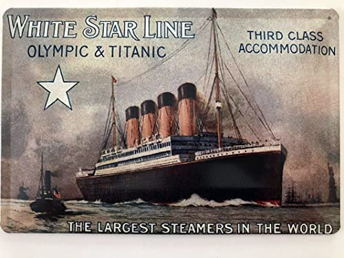 Metall Schild 20x30cm Titanic Olympic Largest Steamers In The World Blechschild