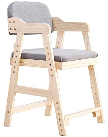 Höhenverstellbarer Kinder-Arbeitsstuhl Aus Holz, Esszimmerstuhl Mit Rückenlehne, Höhenverstellbare Kinderstühle Aus Massivholz Mit 6 Gängen Für Schüler Im Alter Von 3-18 Jahren