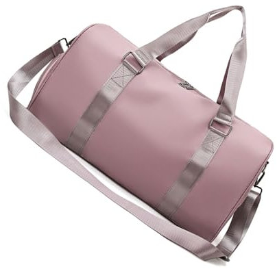 Sporttasche für Damen, Leder, mit Schuhfach und Nassfach, 37 l, wasserdicht, für Wochenende, Reisen, Übernachtung, für Damen, Handgepäck für Schwimmen, Tanzen, Yoga, Schwarz