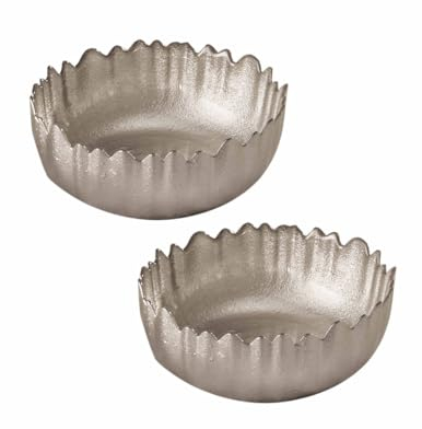 Brandani 51090 CIOTOLA LUREX SET 2 PZ VETRO, champagne con finitura brillante, cm d15x6h