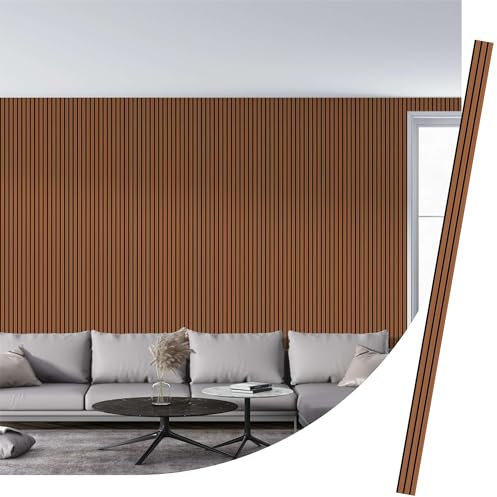 IZODEKOR WPC Slat Wall Paneling, 20 Pack Pvc Slat Wall Panels for TV Backround, 3D Wall Paneling for Interior Wall, Acoustic Soundproof Wall Panels - 20 Pcs290x12 cm - 6.96 Sq. M. Coverage | Leaf Wood