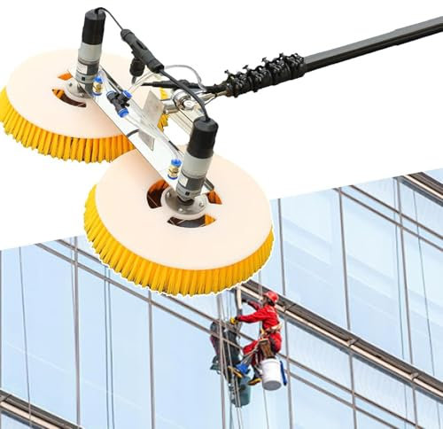 LSHFYV Kit Spazzola e Asta per Pulizia Pannello Solare Lavavetri, Kit Lavaggio finestre con Asta di prolunga Spazzola per Pannello Solare per la Pulizia dei finestrini dell'auto,5.5M