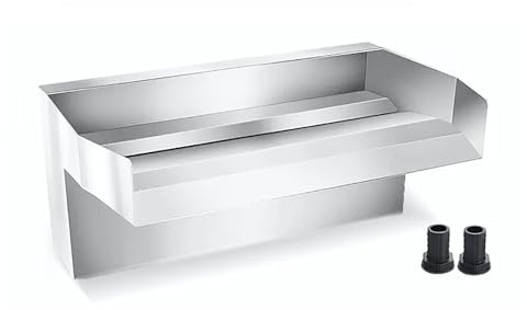 Cascata in acciaio inox per piscina, fontana rettangolare a cascata, per piscina interrata, decorazione da giardino all'aperto