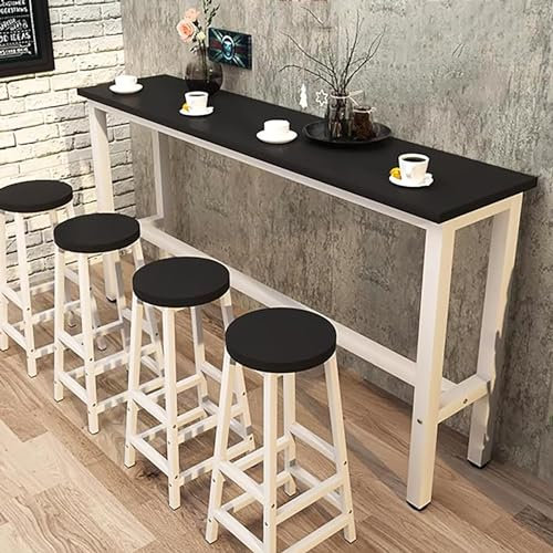 Tavolo da bar moderno in legno per piano di lavoro, sala da pranzo e intrattenimento, rettangolare, tavolo da divano con lunga colazione da cucina, tavolino da caffè per ringhiera per balcone, 160 cm