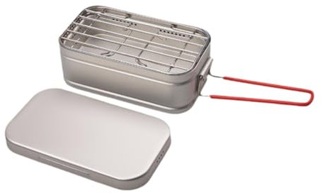 F Fityle Lunch Box Pieghevole con Manico per Adulti con griglia per Cottura a Vapore Contenitore per Alimenti Riutilizzabile Bento Box da Campeggio per Picnic