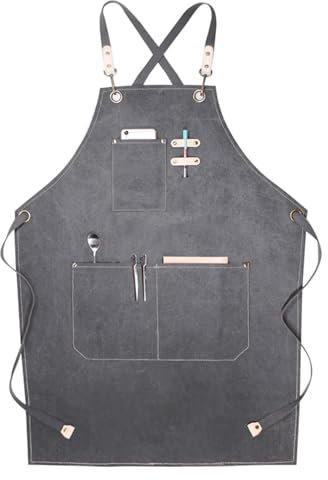 YRTHFJTJ Schweißschürze, Werkzeugschürze for Tischler, robuste Arbeiterschürze, wasserdichte gewachste Segeltuchschürze, geeignet for Küche, Garten