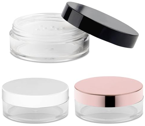 Transparente Leer Döschen,Puderdose Leer Loose Powder Dosen,10g Lose Puder Auslaufsicher Puderdose Leere Mini Dosen mit Deckel,Auslaufsicheres Kosmetikbehälter,Für Creme,Kosmetik,Reise,(Drei Farben)