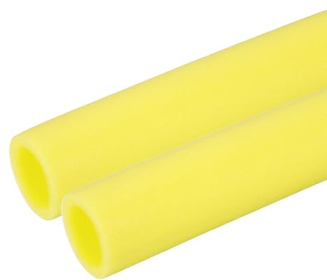 PATIKIL 2 Stück Rohrisolierung Schaumstoff Ø 50mm, 1m Lange 10mm Dick Isolierung Rohr Schaumstoffschlauch für Heizung Sanitär Heizungsrohr Schwimmbadgriff (Gelb)