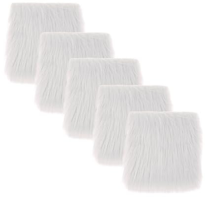 5 Stück Kunstpelz Quadrat Stoff Weiß 25x25 cm – Flauschiger Fellstoff zum Nähen, Basteln & Weihnachtsdekoration – DIY Stoff für Handwerk, Puppen, Bekleidung & Wohnaccessoires, Weihnachtsschmuck