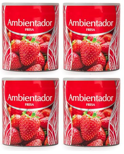PCMOVILES Ambientador de Gel Fresa 95 g – Pack de 4 Unidades – Larga Duración – Frescor para Casa, Habitación, Armario, Coche – Aroma Frutal Dulce
