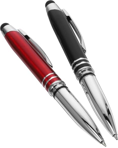Gadpiparty 4 Stück LED Kugelschreiber mit Licht Metall Touchscreen Stift mit LED Beleuchtung Auswechselbare Kugelschreiberspitzen Ergonomisch Langlebig für Schreiben und Digitales Zeichnen