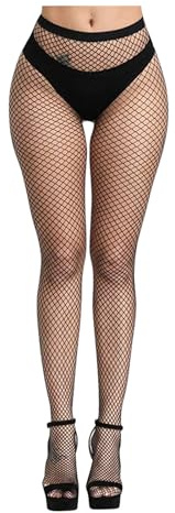 Aomig Netzstrumpfhose Schwarz, Netzstrümpfe Fishnet Stockings Strümpfe, Elastisch Hohe Taille Schenkelhohe Strümpfe Strumpfhosen, Strumpfhosen Netzstrümpfe Damen Alltagskleidung (mitte kleines netz)