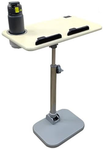 LYXWGRZD Wohnmobil-Klapptisch, Rundum Schwenkbar & Höhenverstellbar, mit GeträNkehalter und Sicherheitsgurt, für Campervans und Wohnmobile(Beige,60cm/24'')