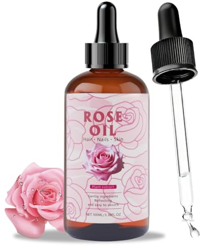 Aceite Esencial de Rosa,Aceite de Rosa Mosqueta,Hidrata y Nutre | Aceites Esenciales Natur,Aromaterapia Natural, Cuidado de la Piel y del Cabello, Masajes, Bricolaje, Baño y Relajación,100ml