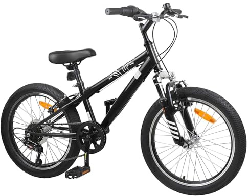 Gecheer Mountainbike 24 Zoll 6-Speed für 8-12 Jahre alt Schwarz, Jungen Mädchen Fahrrad für Straße Waldwege und Familienausflüge42009745