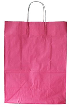 Papiertragetaschen mit weißer Kordel Farbe: Altrosa/Malve 26 + 12 x 35 cm (350 Stück)