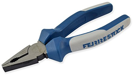 Ferrestock Alicate universal de 150 MM con mango bimaterial, Cromados y Azul