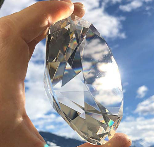 FAIRY TAIL & GLITZER FEE Glasdiamant Kristallglas 10 cm Diamant Brillant 8 cm 7 cm 5 cm Dekodiamant Glas (Klar, 10)