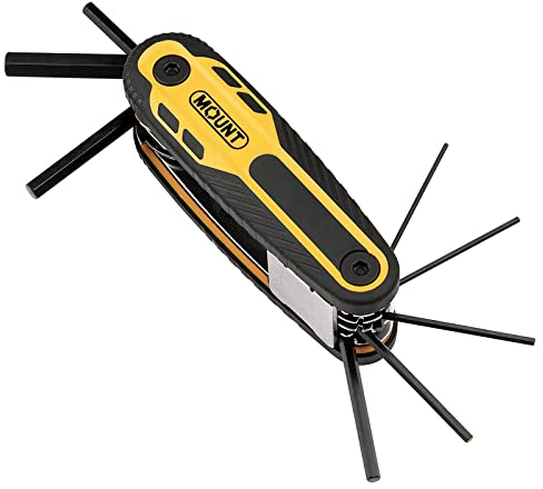 MOUNT Sie den 8PCS Klapp- und Verriegelungs-Innensechskant Satz, professionelle mit 3-Positionen-Verriegelungsmechanismus,Cr-V, tragbares Treiber-Werkzeugset,metrisch 1,5 mm bis 8 mm