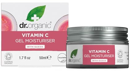 Dr Organic Guava Gel Moisturiser, Vitamin C, Brightening, Mens, Womens, Natural, Vegan, Cruelty-Free, Paraben & SLS-Free, Organic, 50ml, Packaging may vary