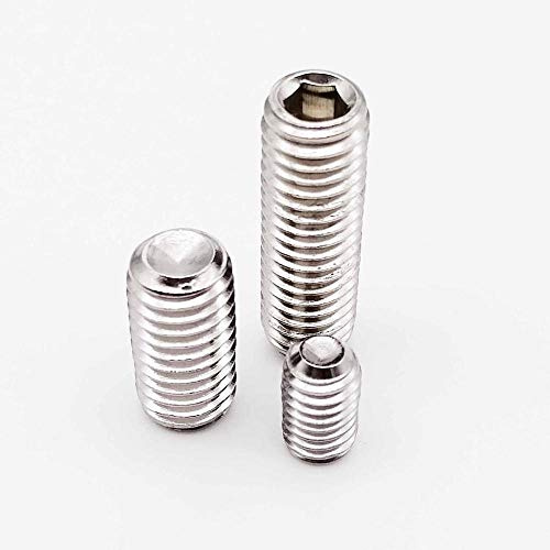 50 Stück M2 M2,5 M3 M3,5 M4 M5 M6 / 304 Edelstahl schwarz Klasse 12,9 Sechskant Innensechskant Innensechskant Punkt Madenschraube Stellschraube-M3.5_10mm_Edelstahl 304
