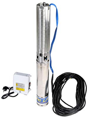 Pro-Lift-Werkzeuge Tiefbrunnenpumpe mit robustem Edelstahl-Pumpengehäuse 1500W max. 10000Liter/h max. 6,4bar 230V Wasserpumpe Brunnenpumpe Förderpumpe Tauchpumpe Gartenpumpe