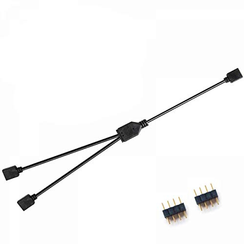 NMD&LR Cable De Extensión De Placa Base De Computadora, Cable De Extensión De Interfaz RGB, Concentrador De Conector De 12V RGB 4-Pin / 5V ARGB 3-Pin 1-4/1-5