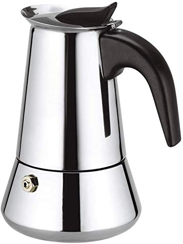 Caffettiera in acciaio inox 9 tazze, espressi in acciaio inox, utilizzabile in tutti i tipi di cucina, caffettiera classica, argento (PLATA-9T)