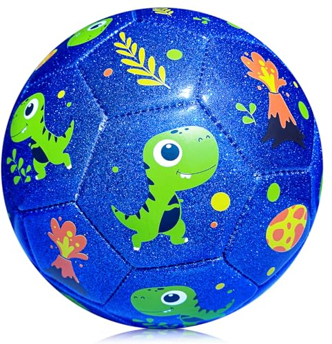INPODAK Toddler Football, Footballs Size 2, Kids Soccer Ball, Dinosaur Footballs, Football Gift for Boys Girls, Small Balls for Garden Outdoor Yard Lawn 2 3 4 5 6 Years Old