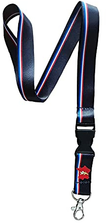 Schlüsselband für Badge Halter Schlüsselanhänger Halskette mit Clip bedrucktem Streifen (Schwarz Aquitain)