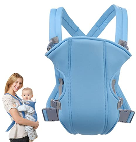 Xiuyer Verstellbarer Baby Carrier Atmungsaktiv - Babytrage mit Tragegurt für 3-10kg, Säugling bis Kleinkind, Himmelblau