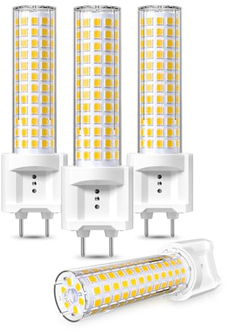 Klarlight 15W LED G12 Bulb, Natural White 4000K 2-Pin Base Corn Light, 150W Ceramic Metal Halide Equivalent for Corridor, Home, Office, Street, Warehouse Lighting (4-Pack)