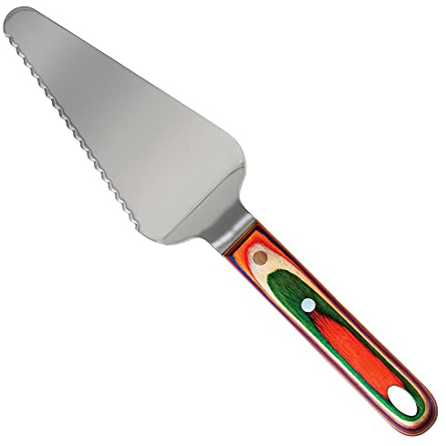 Totally Bamboo Baltique Marrakesh Collection Cake and Pie Server, Stainless Steel Wedding Cake Knife and Server with Comfortable Wooden Handle