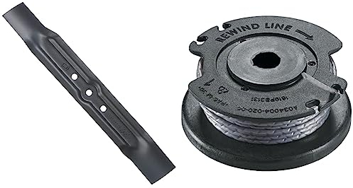 Bosch Ersatzmesser rotak 32/320, F016800340 & Bosch Fadenspule EasyGrassCut (Länge: 4m, Dicke: 1.6mm, geeignet für Akku Rasentrimmer EasyGrassCut)