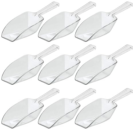 Generisch Kunststoffschaufel-Set, 9 Stück, Transparent, Messlöffel, Mini Schaufeln für Küche, Hochzeit, Party, Bar, Süßigkeiten-Dessert-Buffet