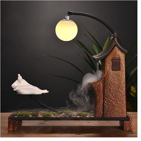 BebeXi fontanella da scrivania fontanella Zen Interni Fontana da Tavolo Fontana per Decorazione Domestica da Tavolo per Interni con Decorazione Zen su piedistallo