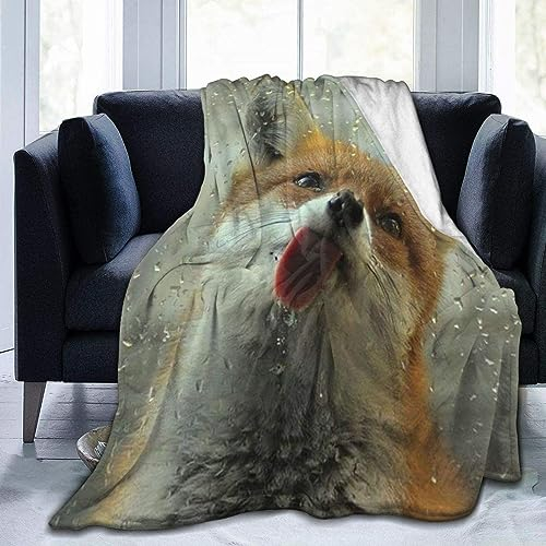 okoikfc Kuscheldecke Flauschig 220x240 cm 3D Süßer Fuchs Decke Fleecedecke - Wohndecke, Sofadecke XXL, Decke Couch Blanket, Kuscheldecke Große, Sofa überwurfdecke