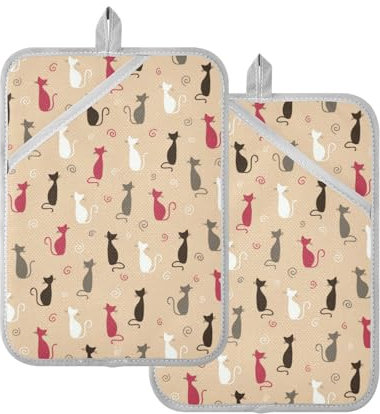 Set di presine per cucina resistenti al calore per cucine con tasca presine calde presine da forno, confezione da 2 pezzi, alla moda, semplice minimalista