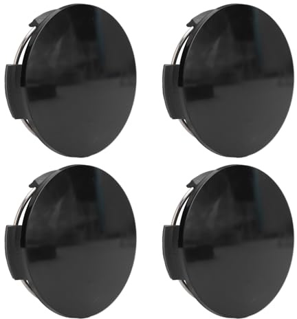 4 Piezas Tapas para Llantas, OD 57mm ID 50mm Tapas de Rueda de Centro Universal, Tapas de Rueda de Centro Negro con Abrazaderas de Metal
